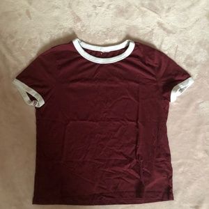 burgundy simple top